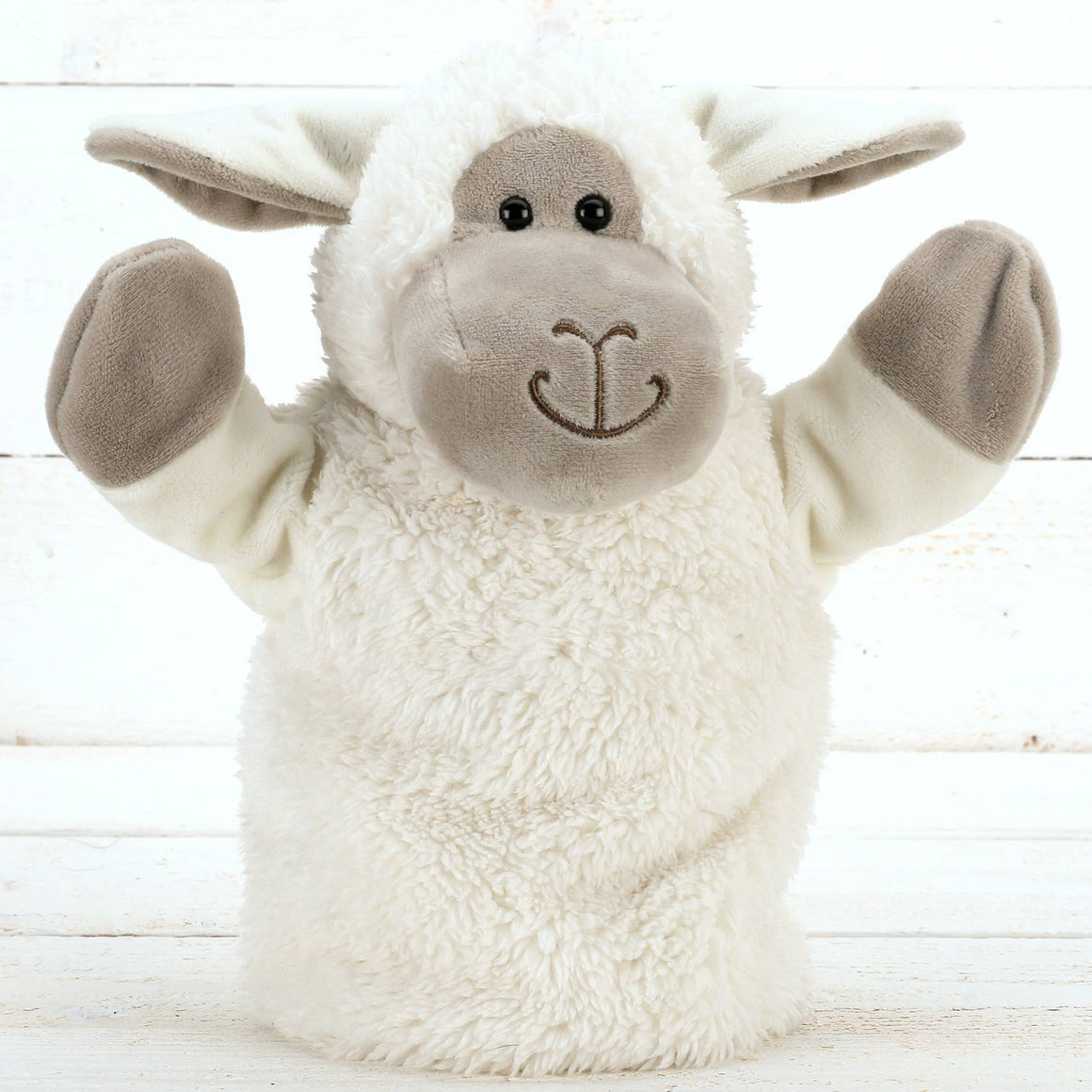 SHEEP SOFT TOY - PLUSH HAND PUPPET - 23cm - Feather & Twigs