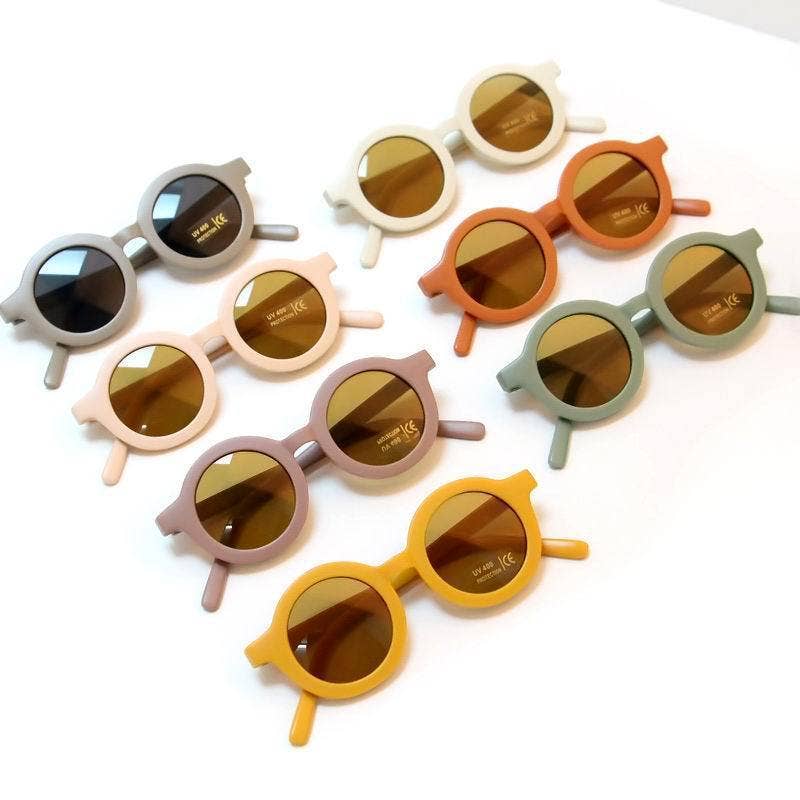 CHILDREN'S SUNGLASSES FROSTED ROUND FRAME - Feather & Twigs