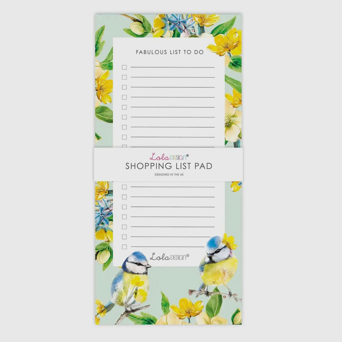 52 PAGE BLUE TIT SHOPPING LIST PAD - Feather & Twigs