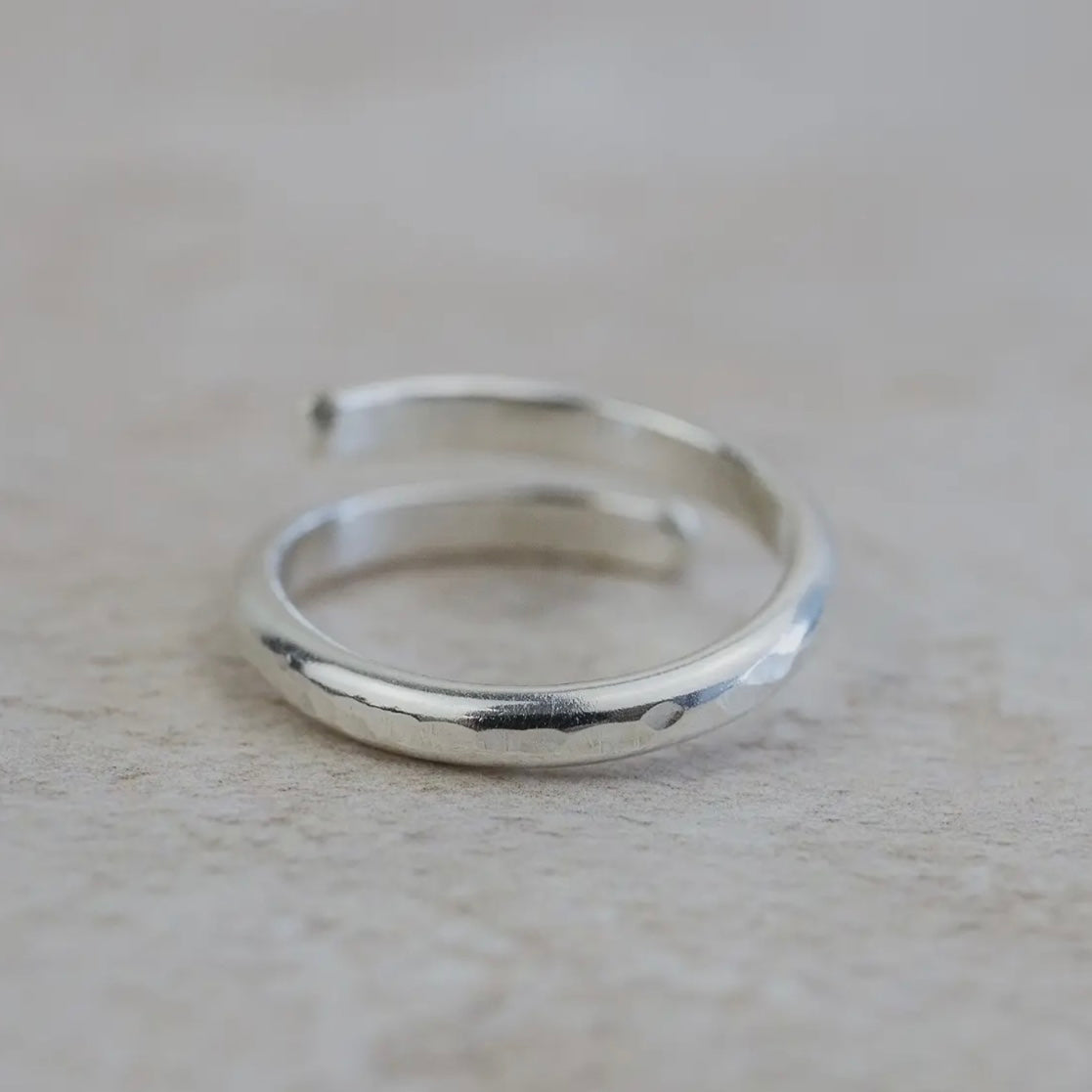 STERLING SILVER HAMMERED WRAP AROUND THUMB RING BY LUCY KEMP - Feather & Twigs
