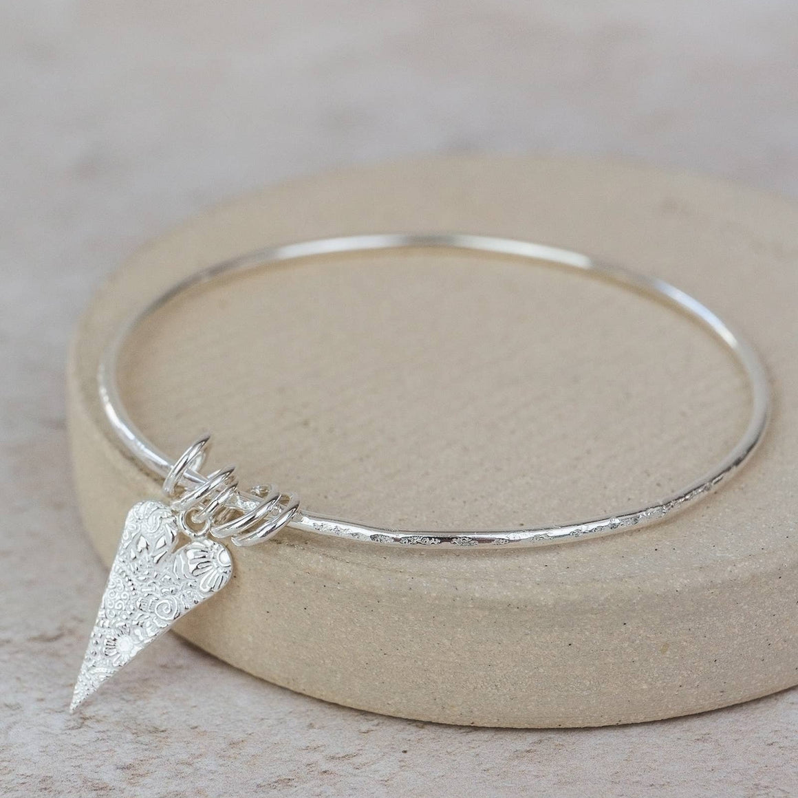STERLING SILVER LONG HEART CHARM BY LUCY KEMP - Feather & Twigs