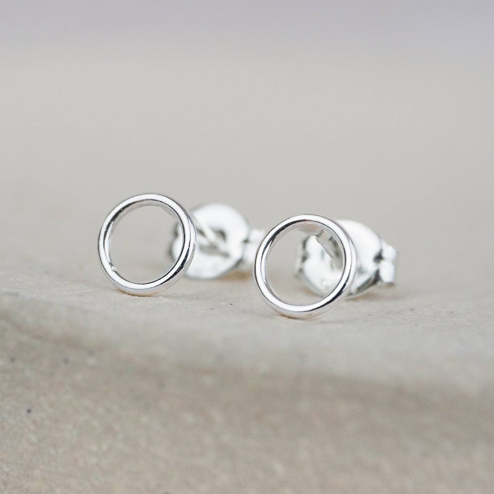 STERLING SILVER MINI GEO CIRCLE STUDS BY LUCY KEMP - Feather & Twigs
