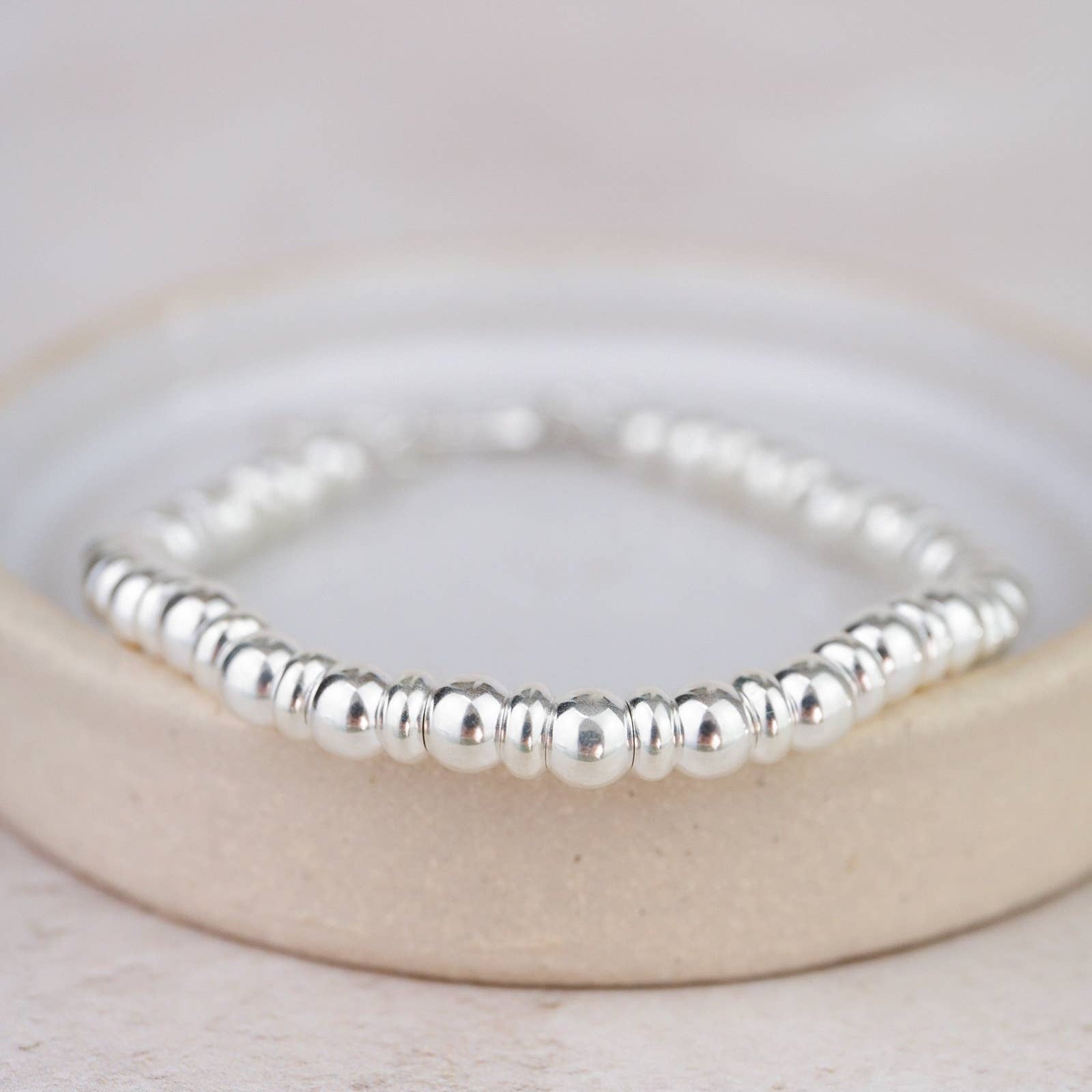 STERLING SILVER TWO BEAD BRACELET BY LUCY KEMP - Feather & Twigs
