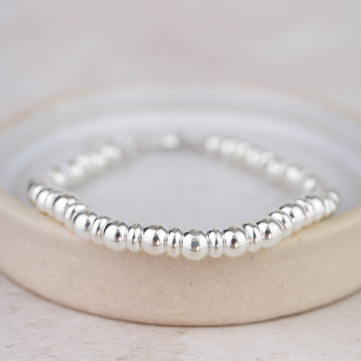 STERLING SILVER TWO BEAD BRACELET BY LUCY KEMP - Feather & Twigs