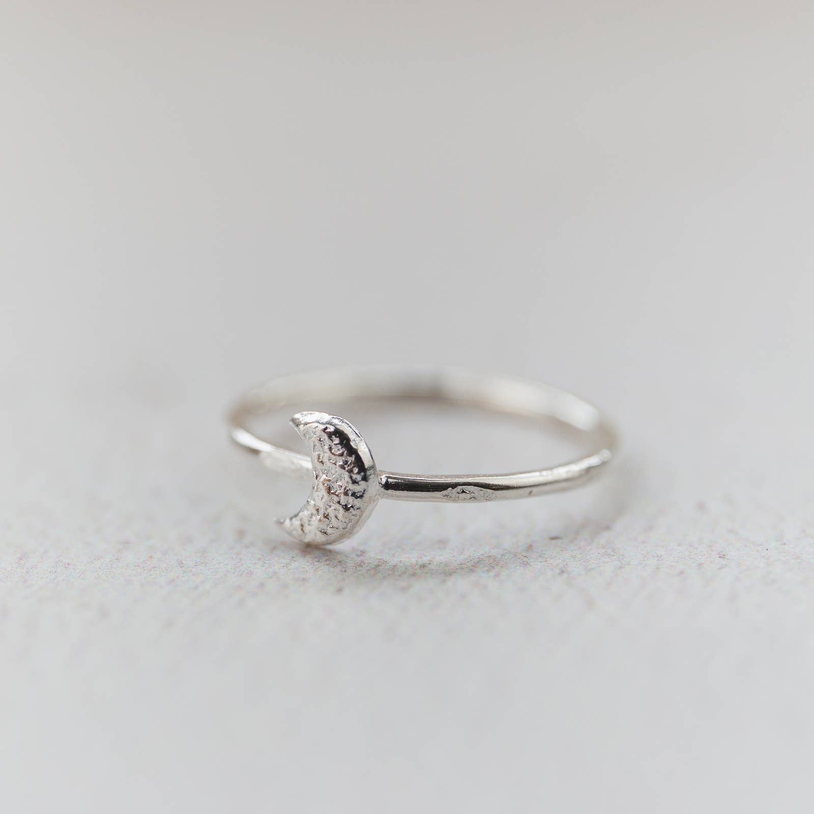 STERLING SILVER MINI MOON RING BY LUCY KEMP - Feather & Twigs