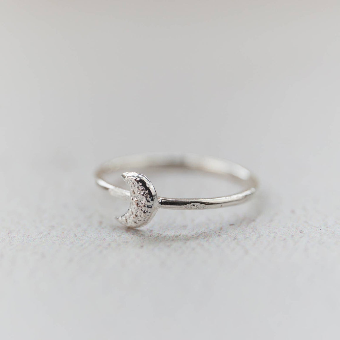 STERLING SILVER MINI MOON RING BY LUCY KEMP - Feather & Twigs