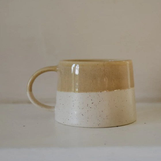 HAND FINISHED DOUBLE GLAZED STONEWARE CUP - Feather & Twigs