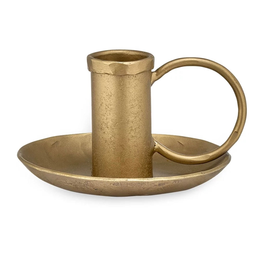 AMRI IRON - BRASS FINISH CANDLESTICK BY NKUKU - Feather & Twigs
