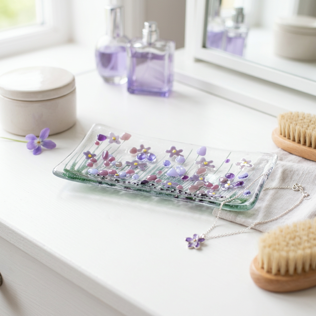 HANDMADE FUSED GLASS SMALL DISH - VIOLET