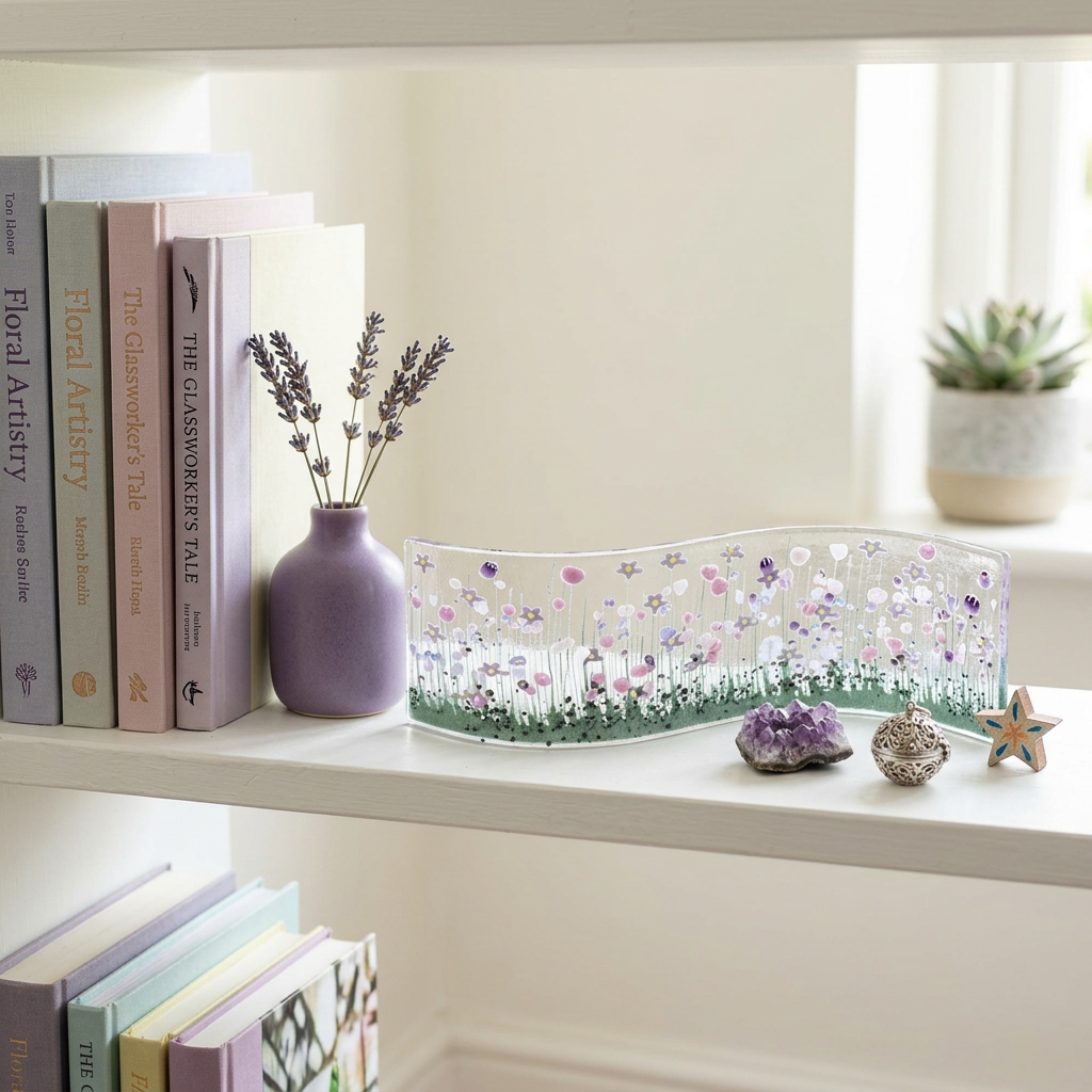 HANDMADE FUSED GLASS - VIOLET WAVE