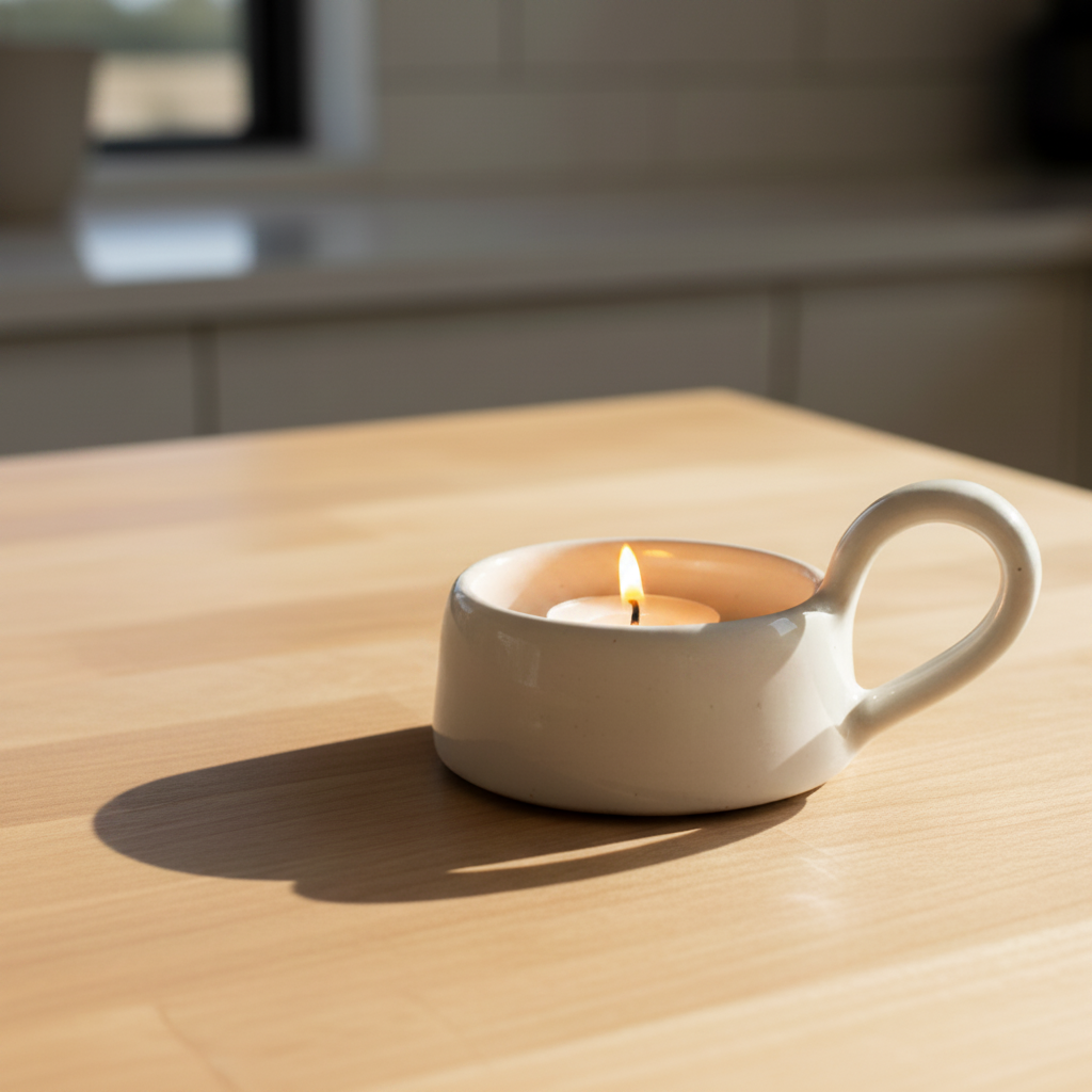 TEA LIGHT CUP - MILKY WHITE