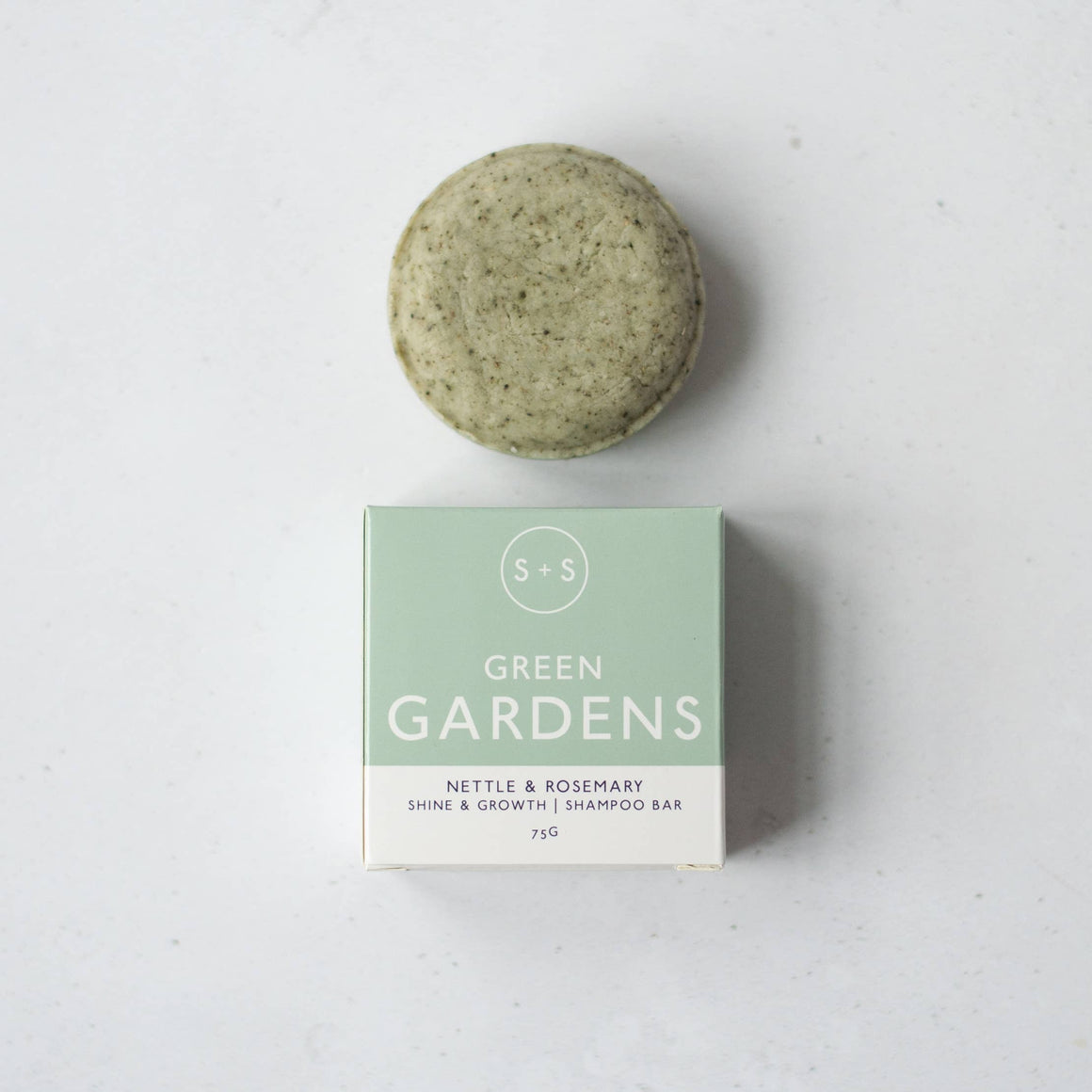 GREEN GARDENS - NETTLE AND ROSEMARY SHAMPOO BAR - 75g - Feather & Twigs