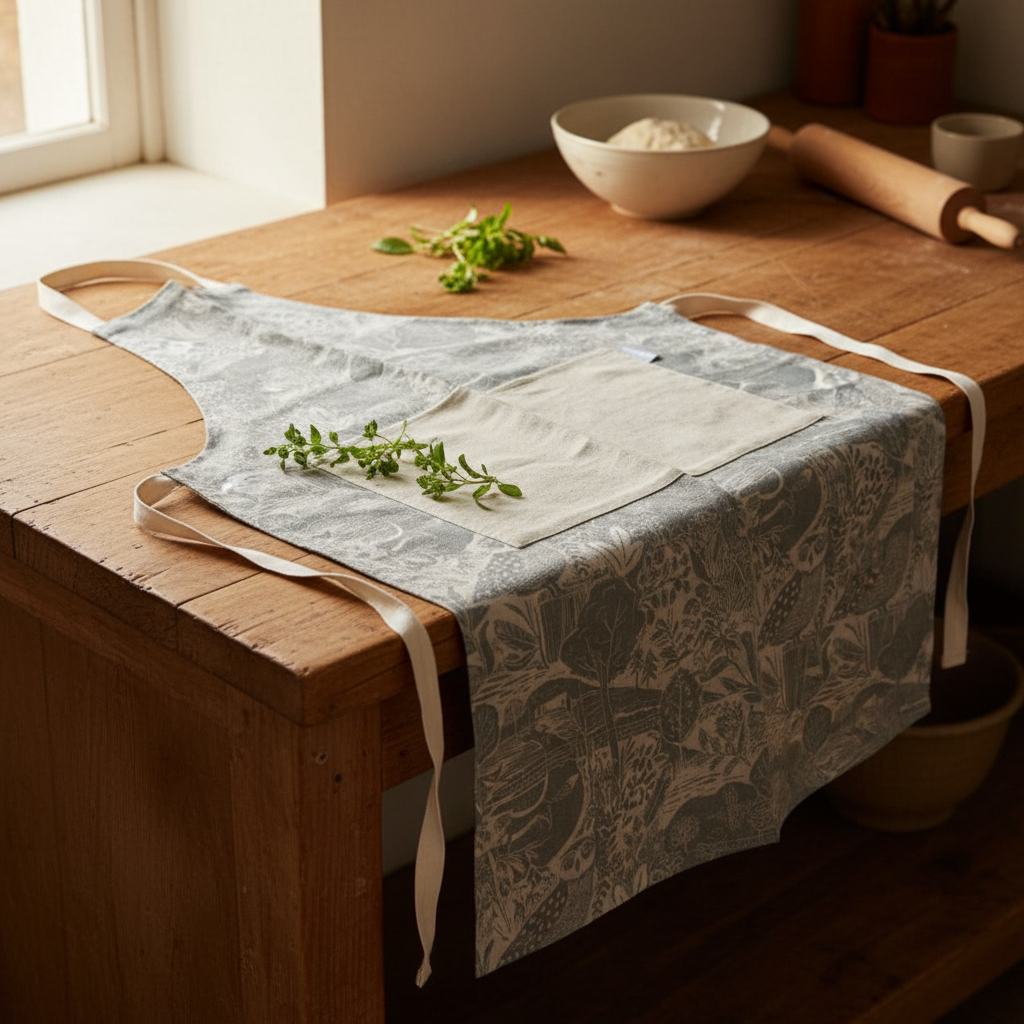 OWL AND FOX LINEN APRON BY SAM WILSON
