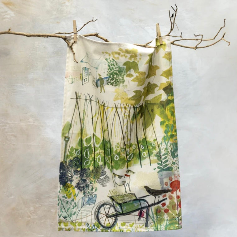 DOG AND BLACKBIRD TEA TOWEL BY SAM WILSON - Feather & Twigs