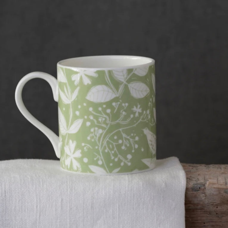 GREEN HEDGEROW MUG BY SAM WILSON - Feather & Twigs