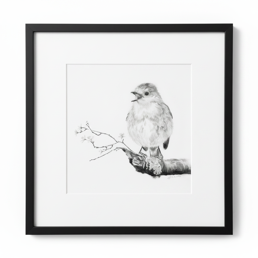 PENCIL DRAWING OF ROBIN