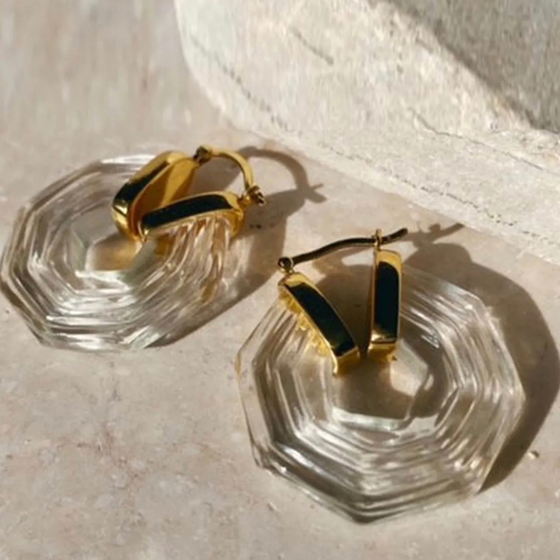 SPHINX EARRINGS - CLEAR - Feather & Twigs