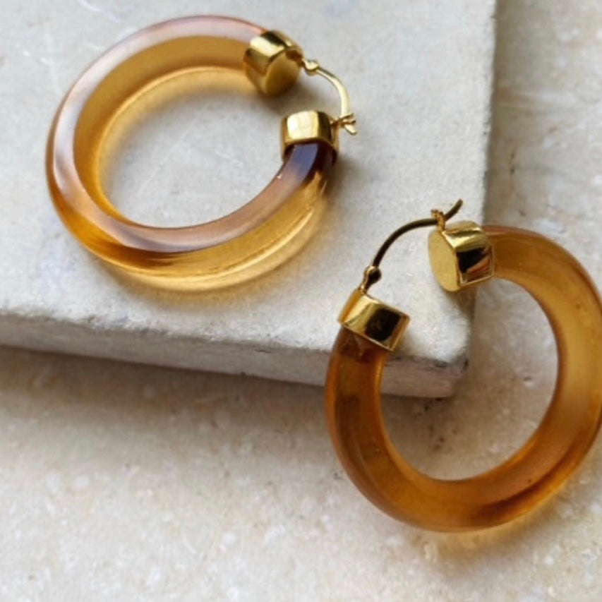 ARIEL HOOP EARRINGS - CITRINE - Feather & Twigs