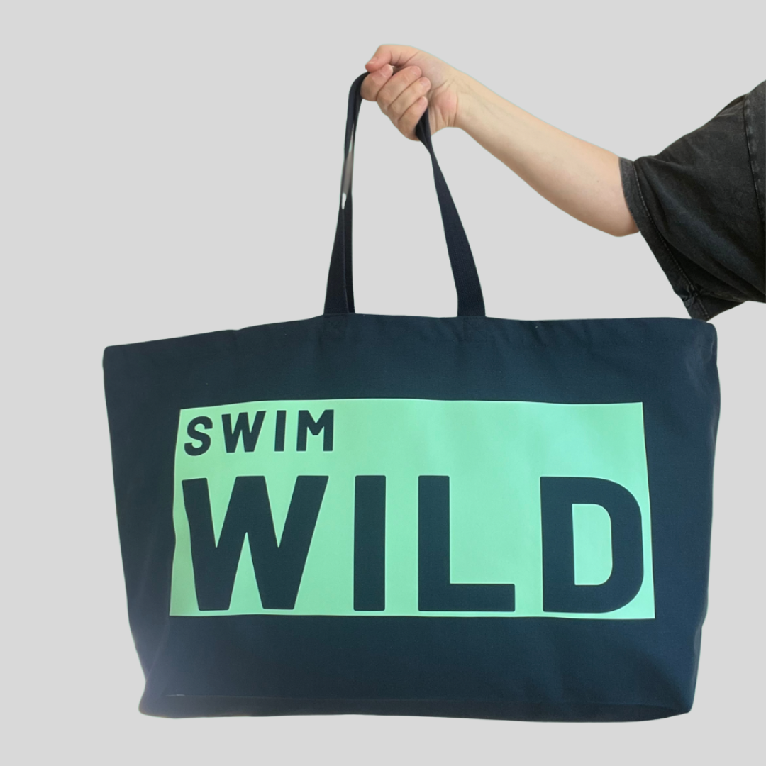 JUMBO SWIM WILD BAG - NAVY/MINT - Feather & Twigs