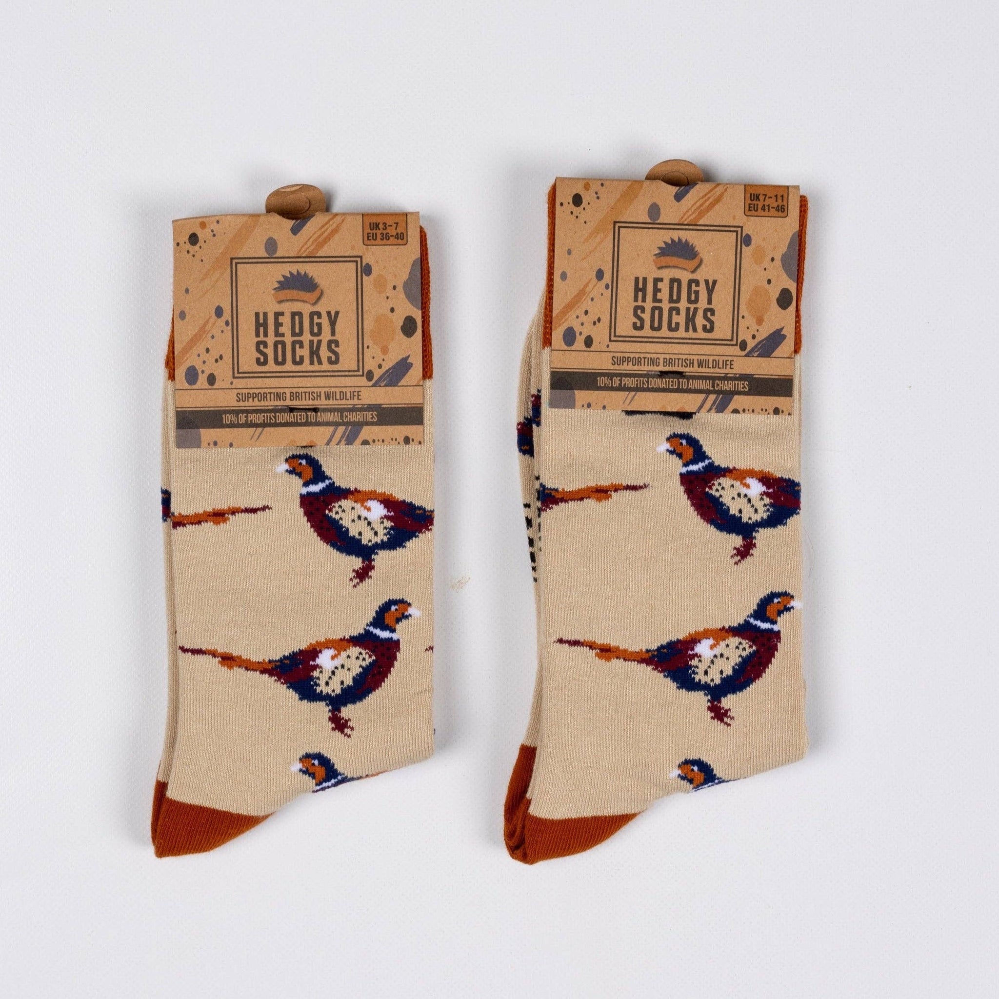 BAMBOO PHEASANT BIRD NOVELTY SOCKS LIGHT BROWN ECO FRIENDLY - Feather & Twigs