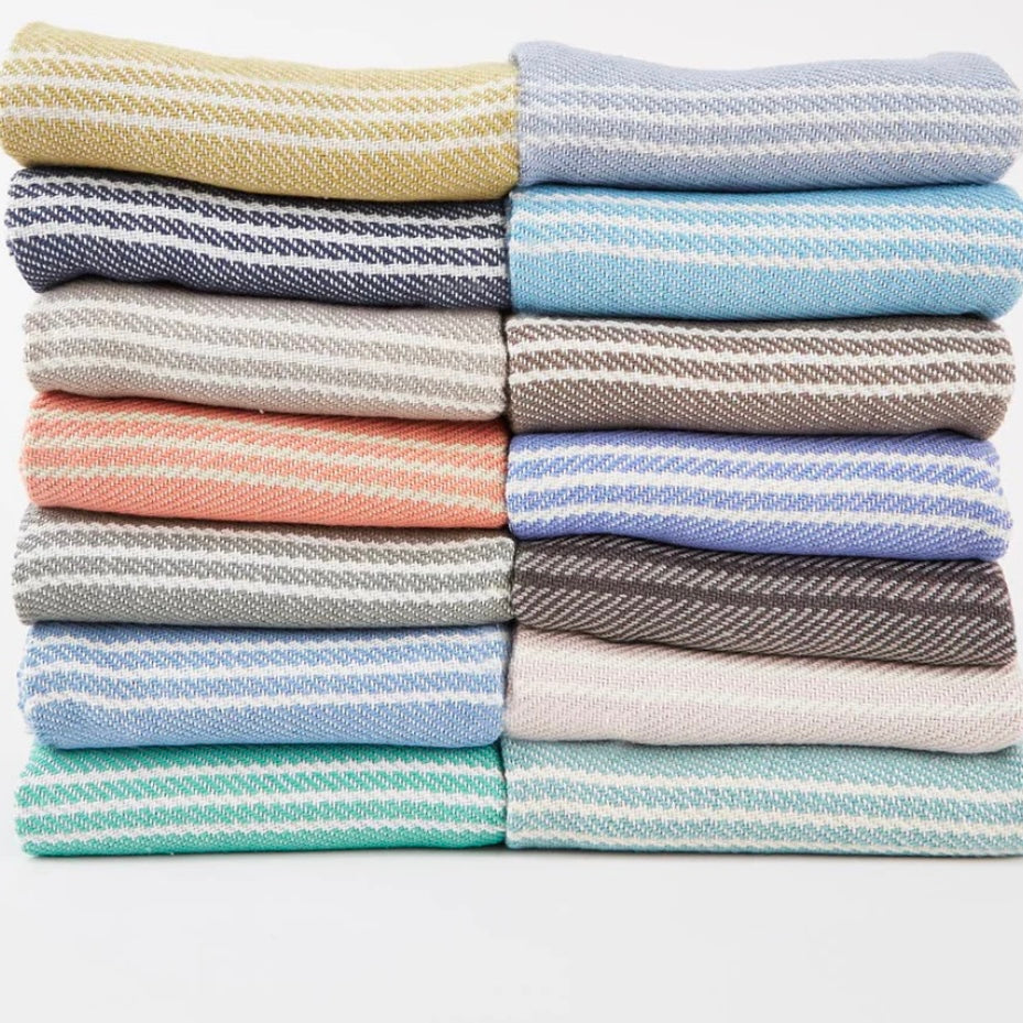 OXFORD STRIPE BLANKET - VARIOUS COLOURS - Feather & Twigs