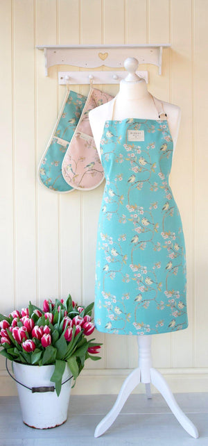 BLUE TIT ON BLOSSOM - APRON (TURQUOISE)