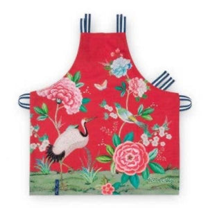 APRON BLUSHING BIRDS ALL OVER PRINT - RED