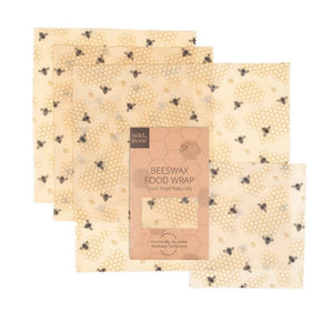 BEESWAX FOOD WRAPS - FRUIT PATTERN/BEES PATTERN- 3 PACK
