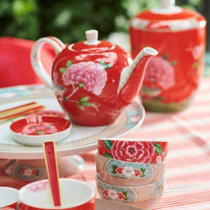 STORAGE JAR BLUSHING BIRDS - RED - 1.5LTR