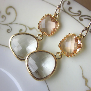 CHAMPAGNE CRYSTAL EARRINGS