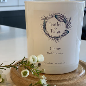 CLARITY- 30cl Candle - Velvet Peony and Oud