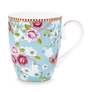 PORCELAIN MUG - LARGE  - CHINESE ROSE BLUE 350ML