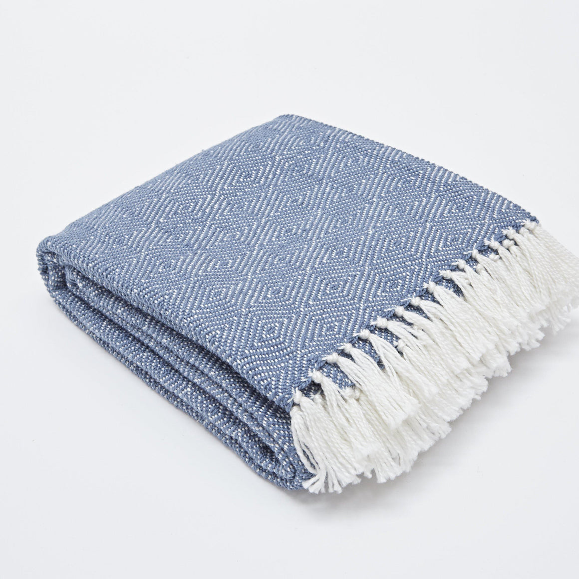 NAVY/WHITE DIAMOND BLANKET