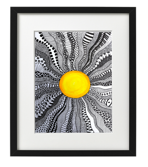 ABSTRACT SUN -  PEN & INK - ORIGINAL