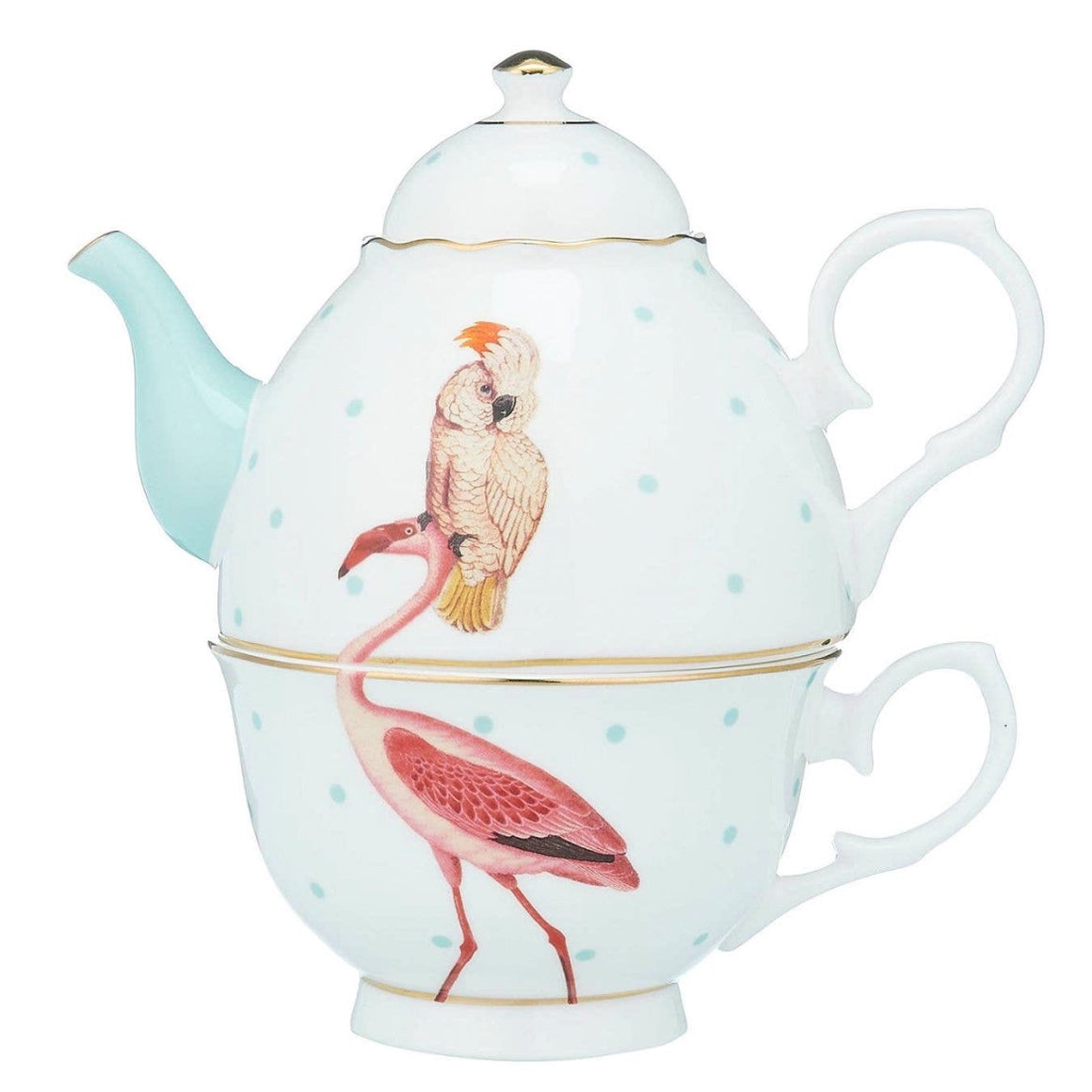 FLAMINGO TEA FOR ONE BY YVONNE ELLEN