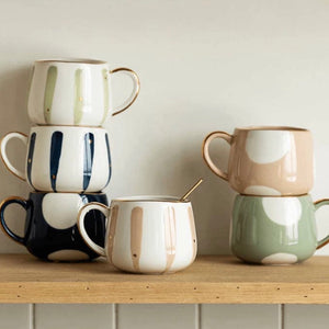 NORDIC MUGS - CERAMIC POLKA DOT AND STRIPED