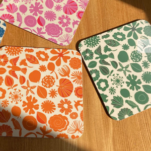 TABLE MATS PLACEMAT - SET OF 4 - GREEN/PINK/ORANGE