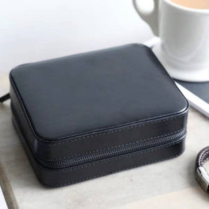 MEN'S BLACK TRAVEL JEWELLERY BOX WITH ZIP