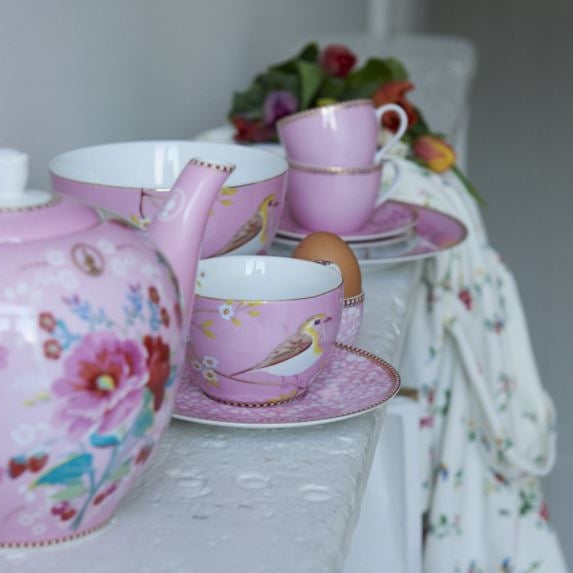 CUP AND SAUCER EARLY BIRD PINK 280ml