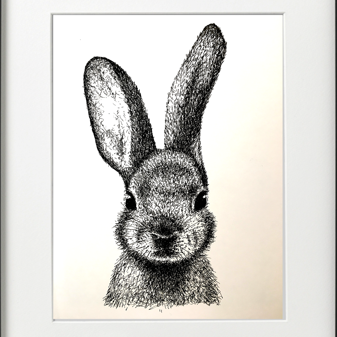 RABBIT PEN & INK - PRINT