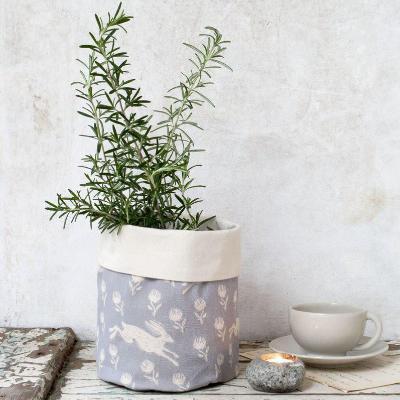 RUNNING HARE GREY COTTON POT BAG