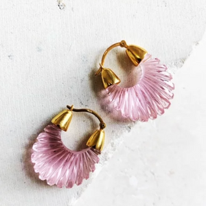 ETIENNE SOFT PINK RIDGED EARRINGS