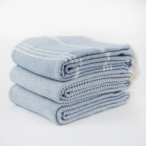 OXFORD STRIPE LAVENDER BLANKET