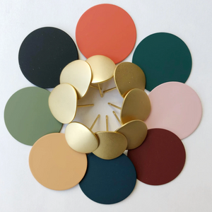 MATTE DISC EARRINGS - SAND & GOLD
