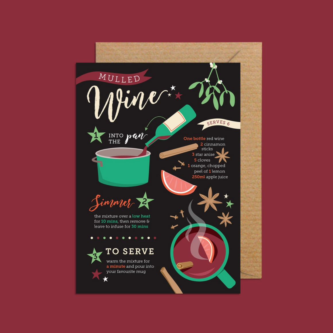 MULLED WINE CHRISTMAS CARD