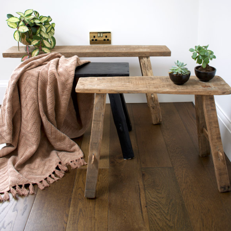 RECYCLED WOOD ANTIQUE BENCH - SMALL