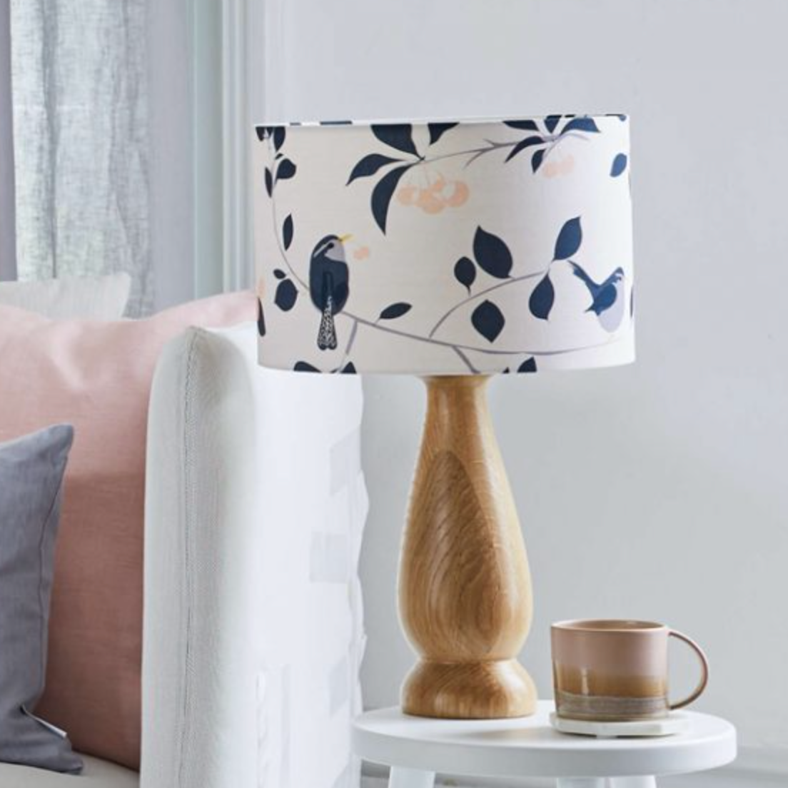 WREN & CHERRY LAMPSHADE BY LORNA SYSON - Feather & Twigs