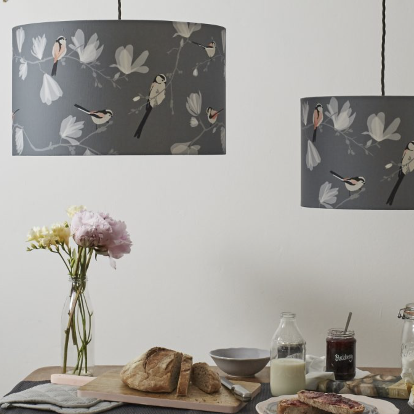 LONG TAILED TIT LAMPSHADE BY LORNA SYSON - Feather & Twigs