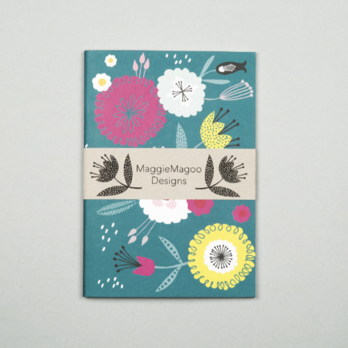 A6 NOTEBOOK TEAL FLORAL