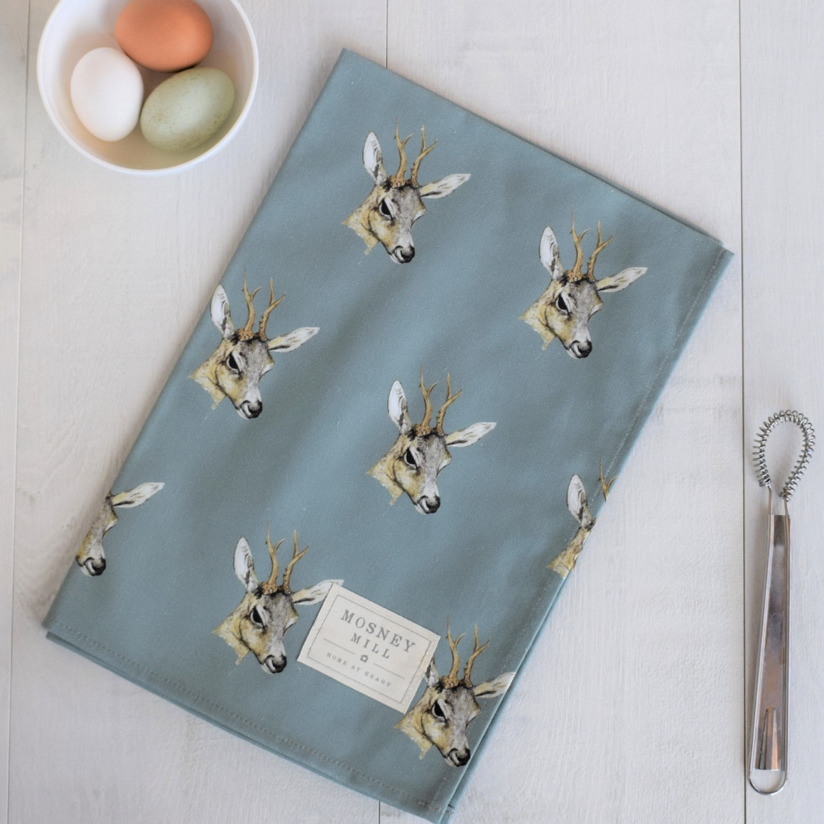 DEER TEA TOWEL - TEAL